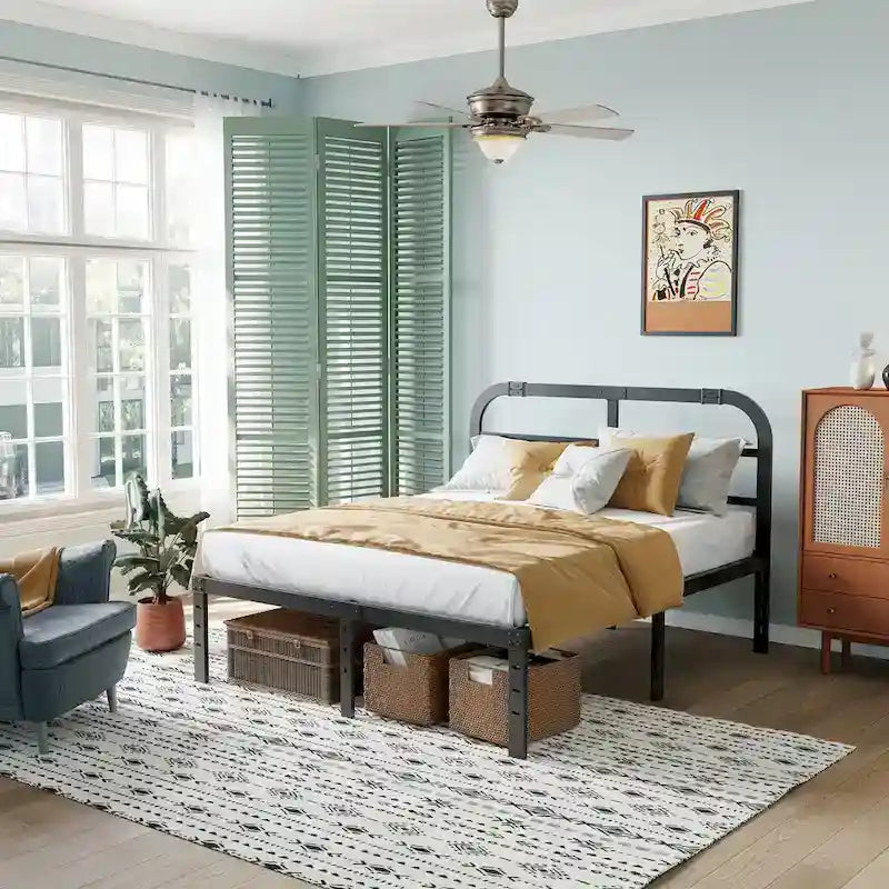 40 Inch Bed Frame With Headboard, Easy to assemble