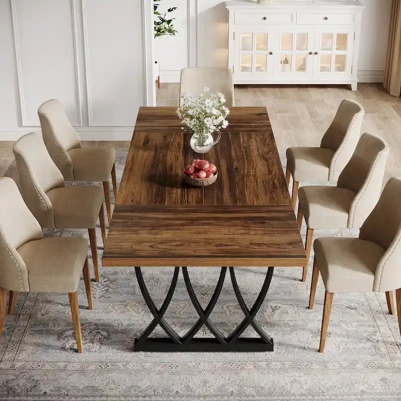 Eettafel van 70.87 inch met metalen frame voor thuis