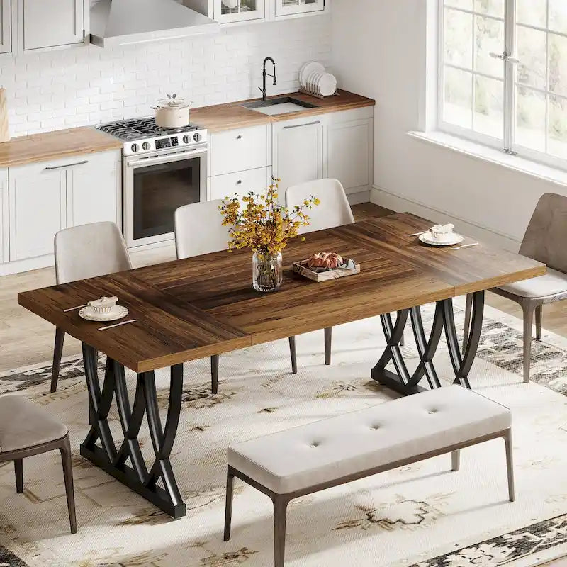 Eettafel van 70.87 inch met metalen frame voor thuis