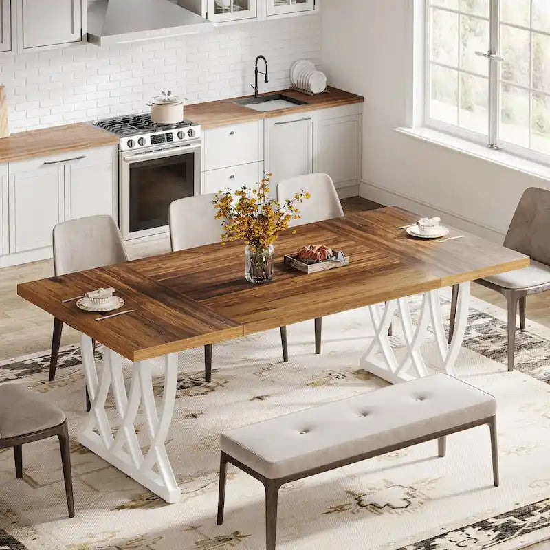 Eettafel van 70.87 inch met metalen frame voor thuis