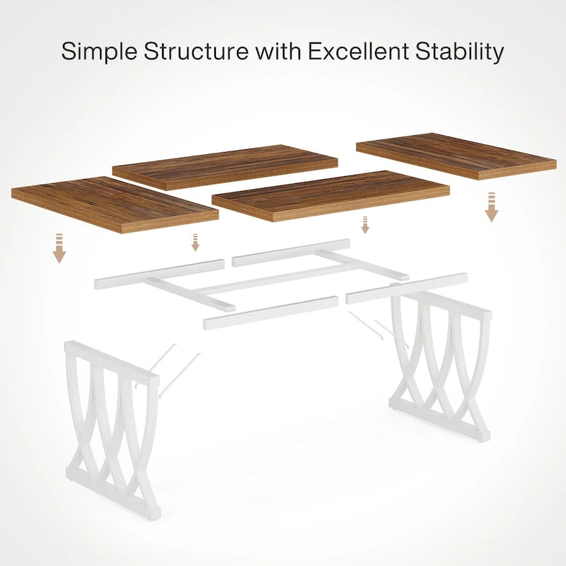Eettafel van 70.87 inch met metalen frame voor thuis